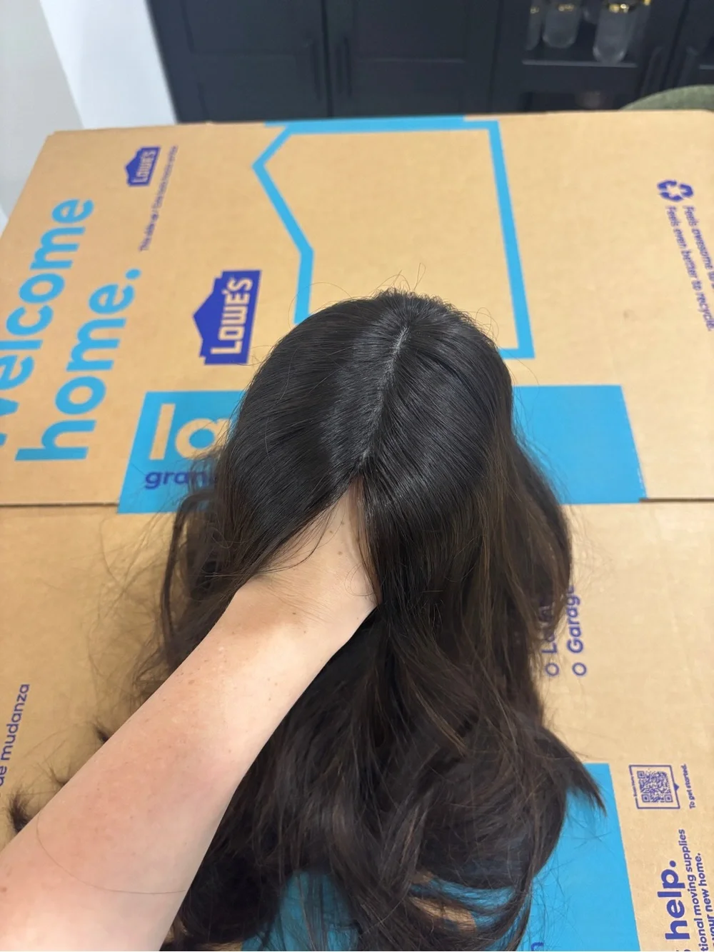 Sary Human Hair Dark Brown Wig, 19” Wavy